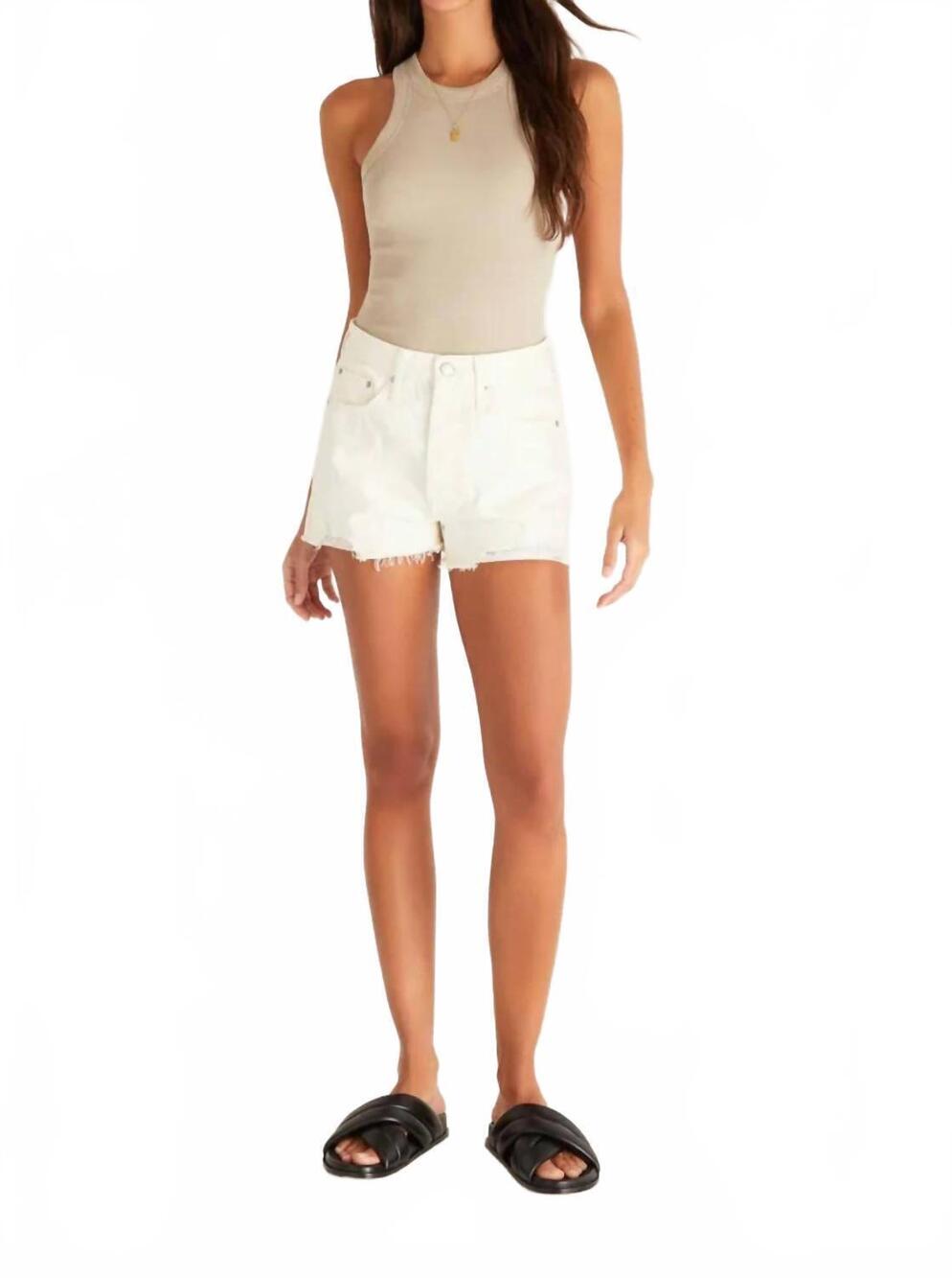 NEW Z SUPPLY classic high rise denim short in bone